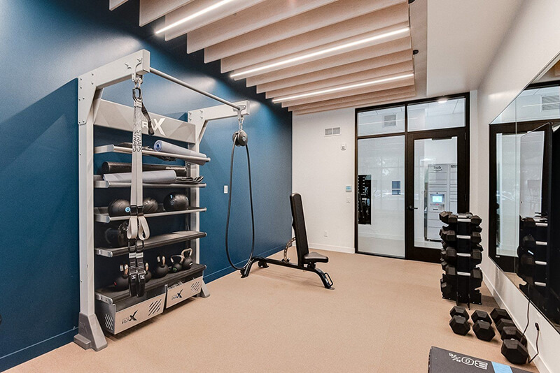 the nox apartment building community fitness center